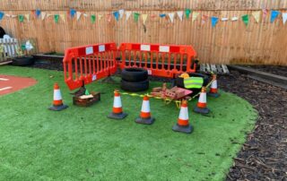 construction area in garden